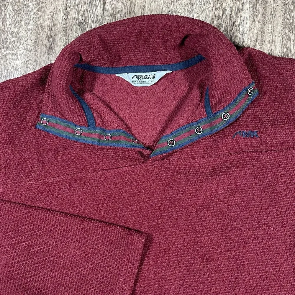 Mountian Khakis‎ Men's Small Deep Red Fleece Lined 1/4 Snap Lightweight Pullover